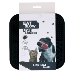 Eat Slow Live Longer Quad Lick Mat — Grey